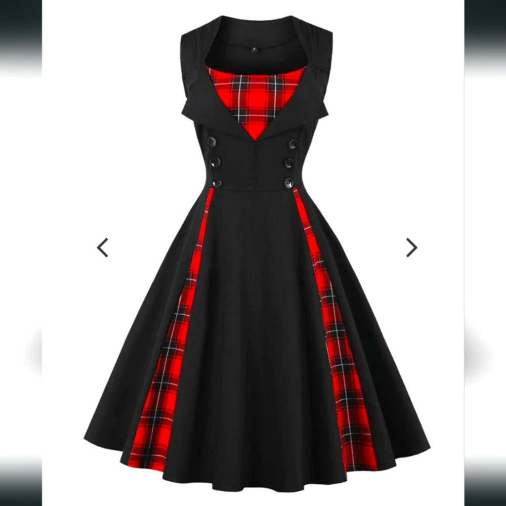 NWT Killreal Plaid 50's Style Dress Size 2XL